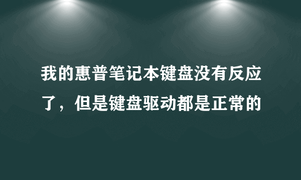 我的惠普笔记本键盘没有反应了，但是键盘驱动都是正常的