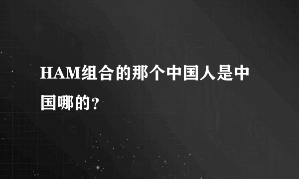 HAM组合的那个中国人是中国哪的？