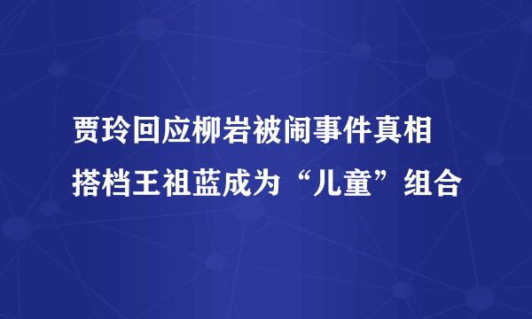 贾玲回应柳岩被闹事件真相 搭档王祖蓝成为“儿童”组合