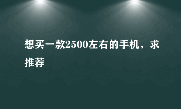 想买一款2500左右的手机，求推荐