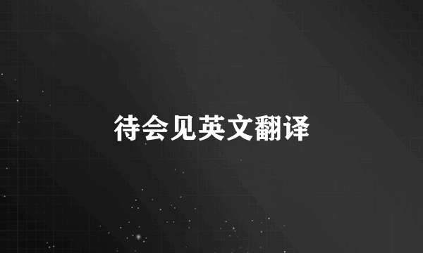 待会见英文翻译