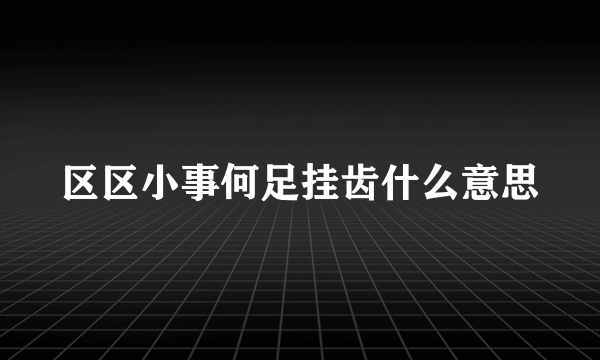 区区小事何足挂齿什么意思