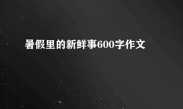 暑假里的新鲜事600字作文