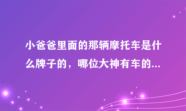 小爸爸里面的那辆摩托车是什么牌子的，哪位大神有车的性能的详细介绍