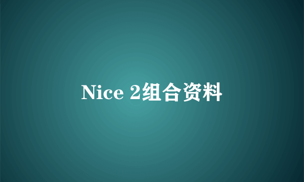 Nice 2组合资料