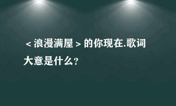 ＜浪漫满屋＞的你现在.歌词大意是什么？