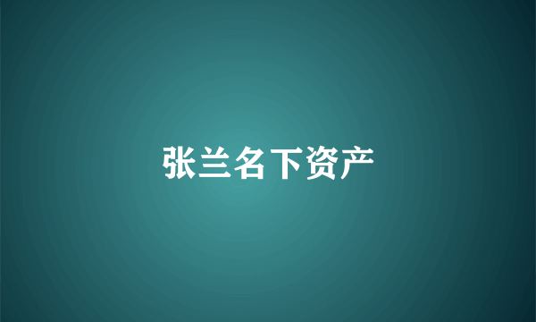 张兰名下资产