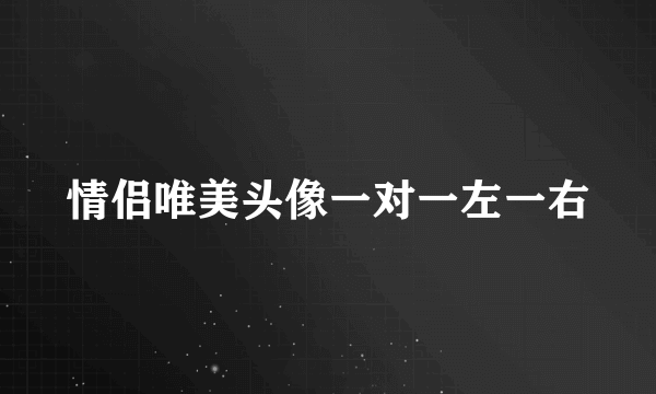 情侣唯美头像一对一左一右