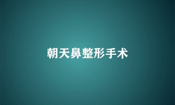朝天鼻整形手术