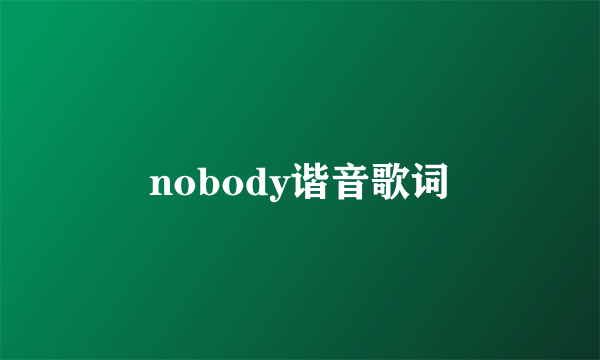 nobody谐音歌词