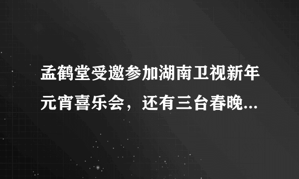 孟鹤堂受邀参加湖南卫视新年元宵喜乐会，还有三台春晚，怎么这么火？