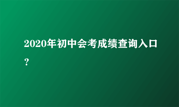 2020年初中会考成绩查询入口？