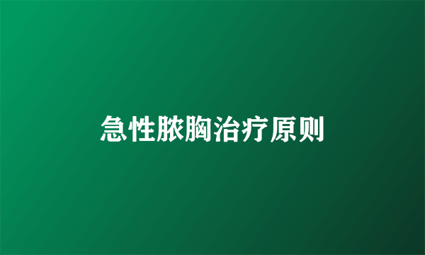 急性脓胸治疗原则
