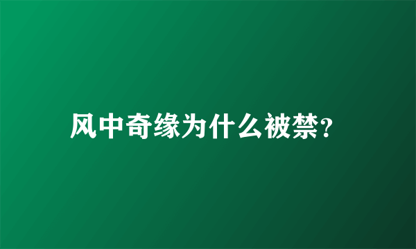 风中奇缘为什么被禁？