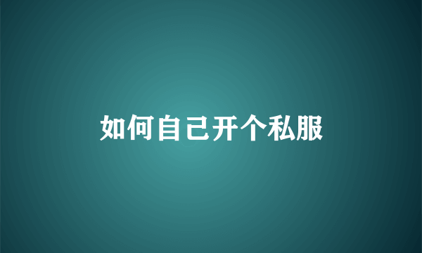 如何自己开个私服