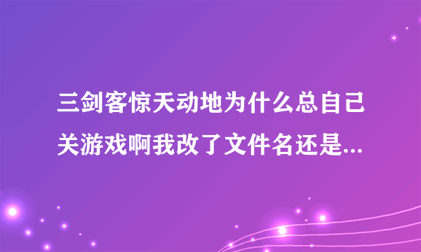 三剑客惊天动地为什么总自己关游戏啊我改了文件名还是不行高手给说下
