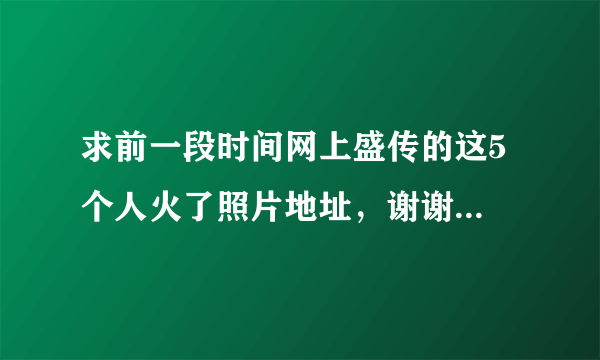 求前一段时间网上盛传的这5个人火了照片地址，谢谢...