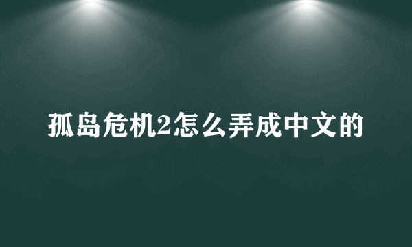 孤岛危机2怎么弄成中文的