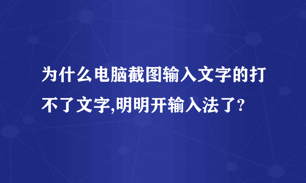 为什么电脑截图输入文字的打不了文字,明明开输入法了?