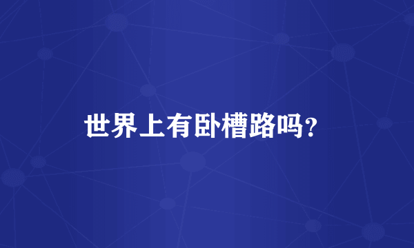 世界上有卧槽路吗？