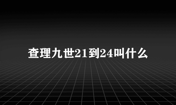 查理九世21到24叫什么