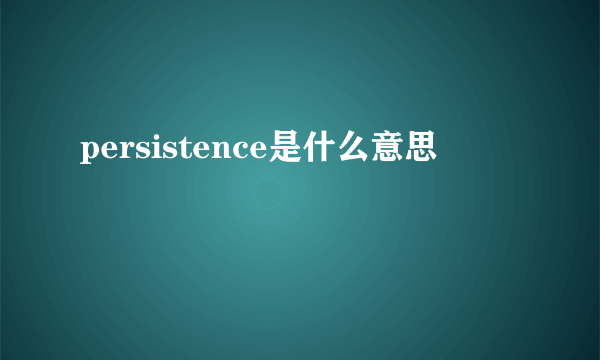 persistence是什么意思