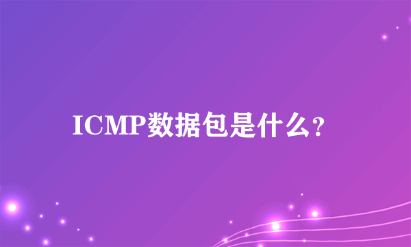 ICMP数据包是什么？