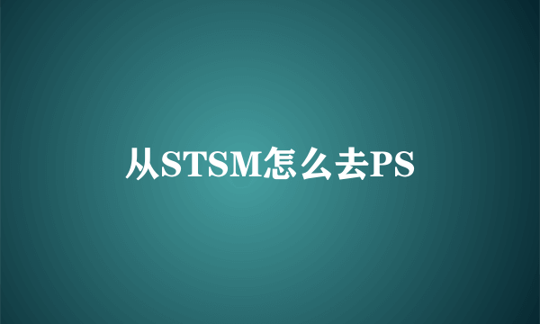 从STSM怎么去PS