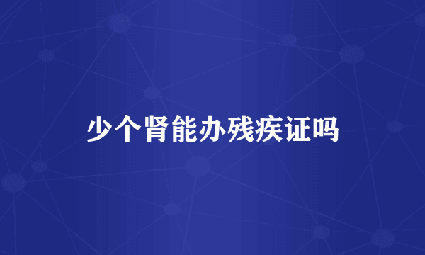 少个肾能办残疾证吗