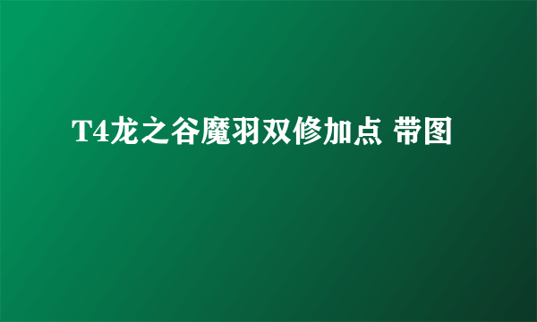 T4龙之谷魔羽双修加点 带图