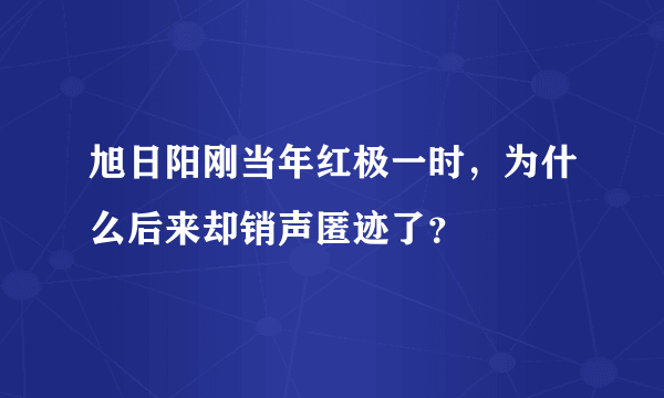 旭日阳刚当年红极一时，为什么后来却销声匿迹了？