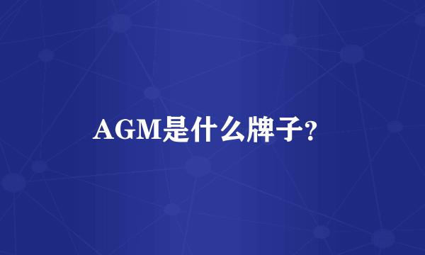 AGM是什么牌子？