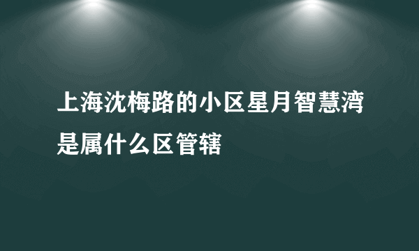 上海沈梅路的小区星月智慧湾是属什么区管辖