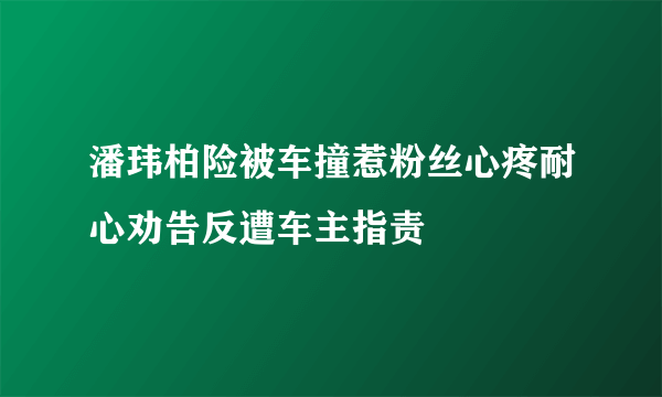 潘玮柏险被车撞惹粉丝心疼耐心劝告反遭车主指责