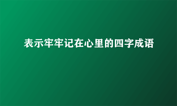 表示牢牢记在心里的四字成语