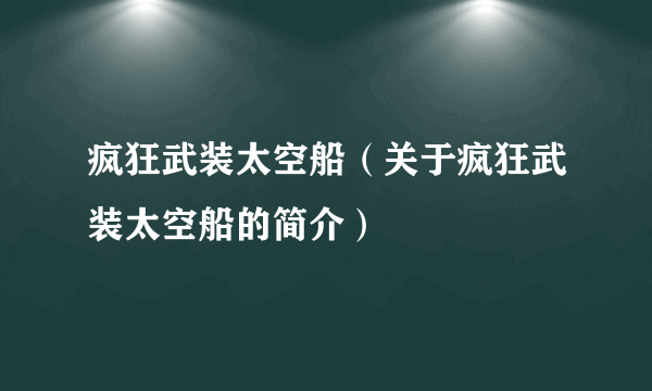 疯狂武装太空船（关于疯狂武装太空船的简介）