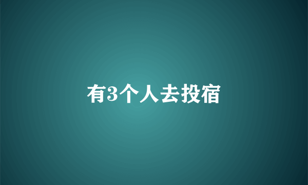 有3个人去投宿