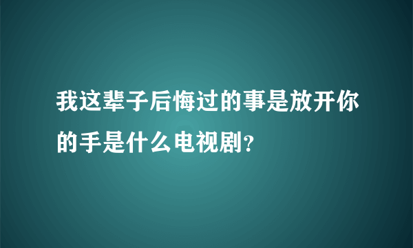 我这辈子后悔过的事是放开你的手是什么电视剧？