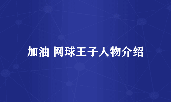 加油 网球王子人物介绍