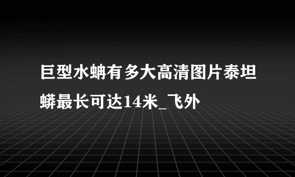 巨型水蚺有多大高清图片泰坦蟒最长可达14米_飞外