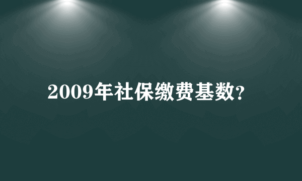 2009年社保缴费基数？