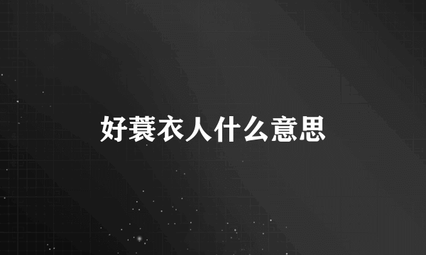 好蓑衣人什么意思