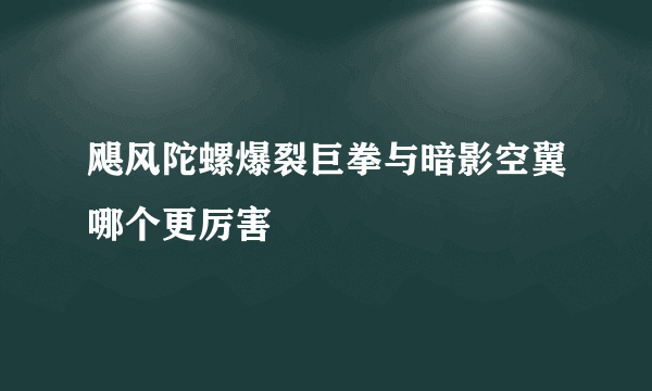 飓风陀螺爆裂巨拳与暗影空翼哪个更厉害