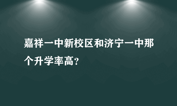 嘉祥一中新校区和济宁一中那个升学率高？