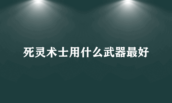 死灵术士用什么武器最好
