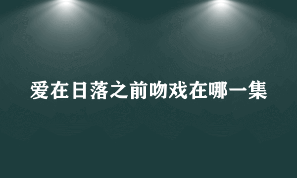 爱在日落之前吻戏在哪一集