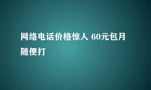 网络电话价格惊人 60元包月随便打