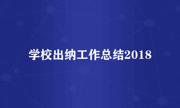 学校出纳工作总结2018