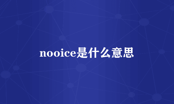 nooice是什么意思