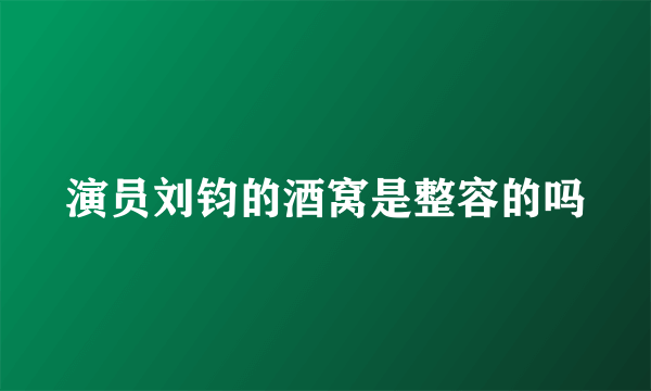 演员刘钧的酒窝是整容的吗
